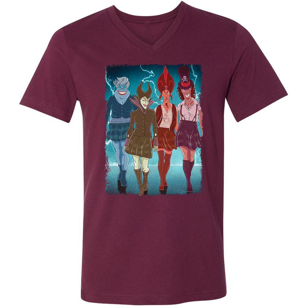 Unisex V-Neck T-Shirt - PQ5Y4NL1 - Maroon - 6