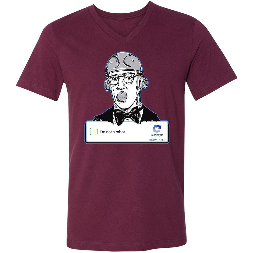 Unisex V-Neck T-Shirt - K7XXTE79 - Maroon - 6
