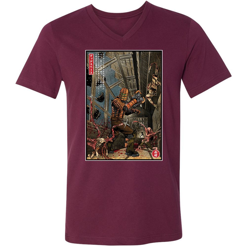 Unisex V-Neck T-Shirt - WCFL5KR1 - Maroon - 6