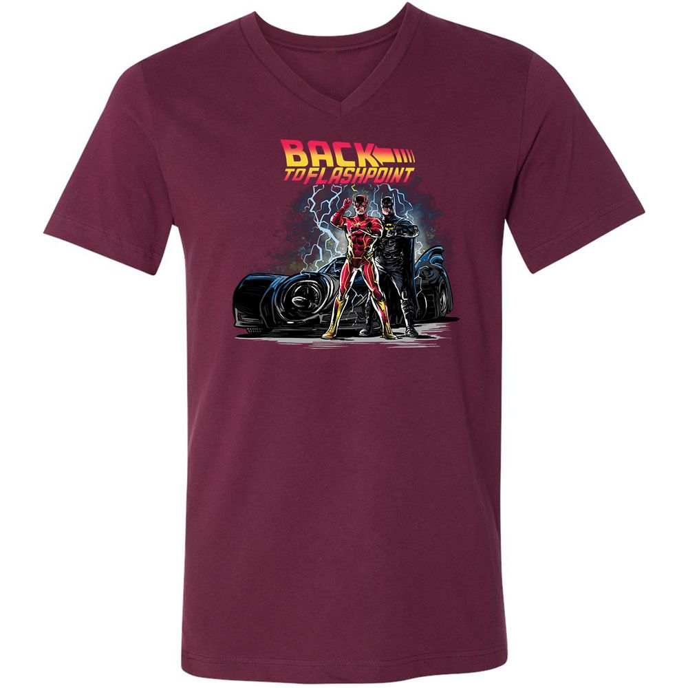 Unisex V-Neck T-Shirt - DBDGQ39V - Maroon - 6