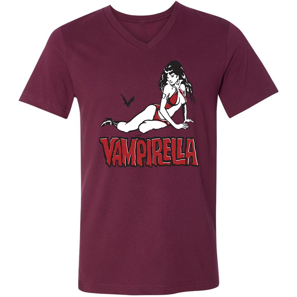 Unisex V-Neck T-Shirt - FKAESP1V - Maroon - 6