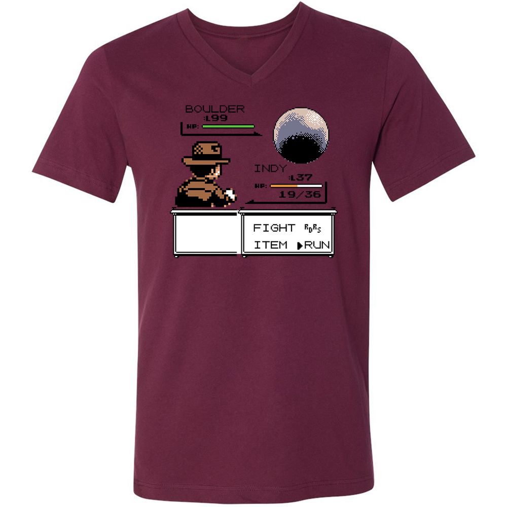 Unisex V-Neck T-Shirt - CX3CTK76 - Maroon - 6