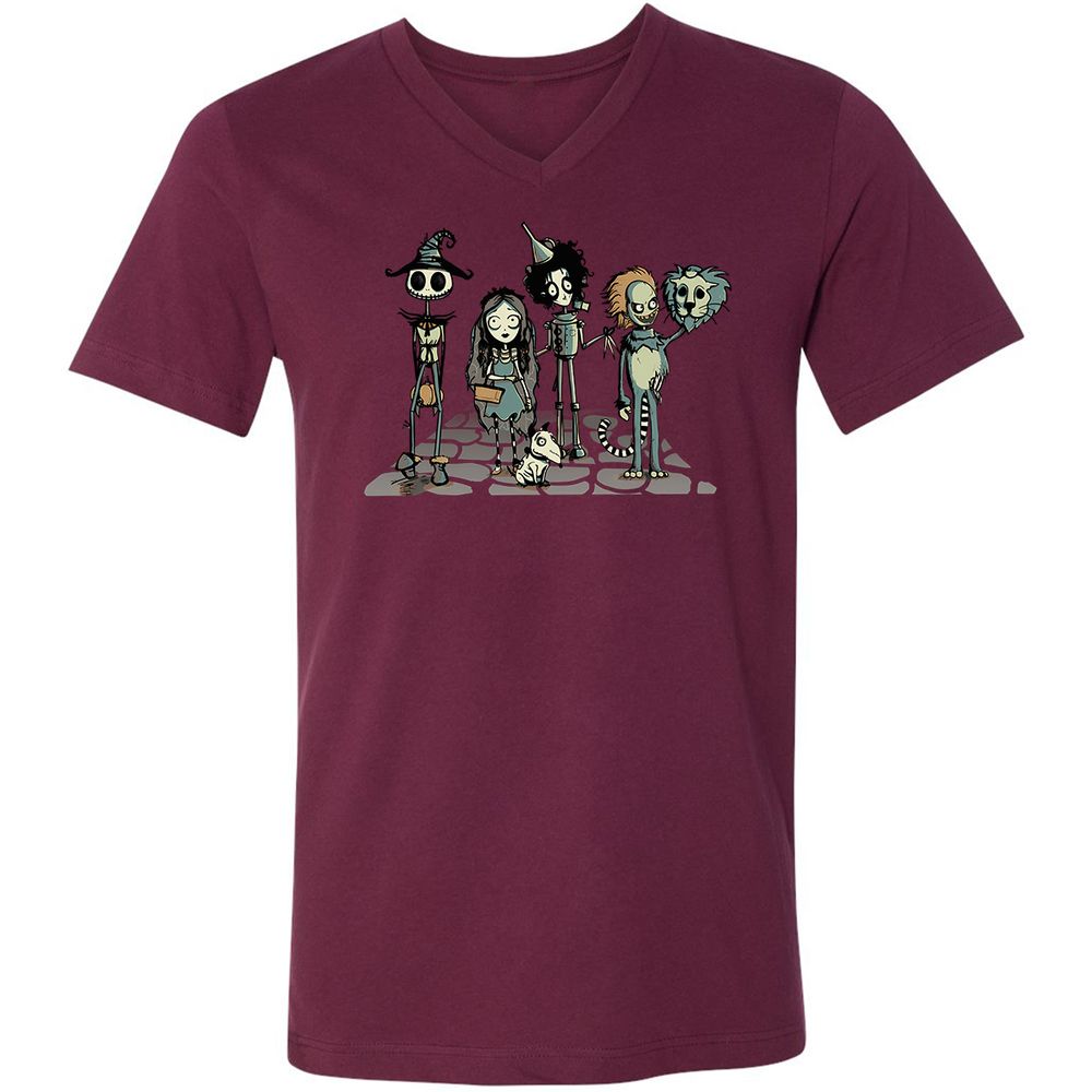 Unisex V-Neck T-Shirt - 99RSBFTE - Maroon - 6