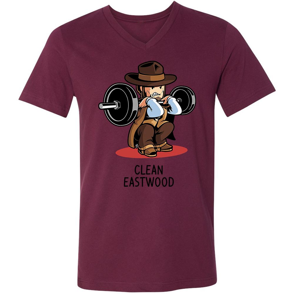 Unisex V-Neck T-Shirt - DHHGKE27 - Maroon - 6