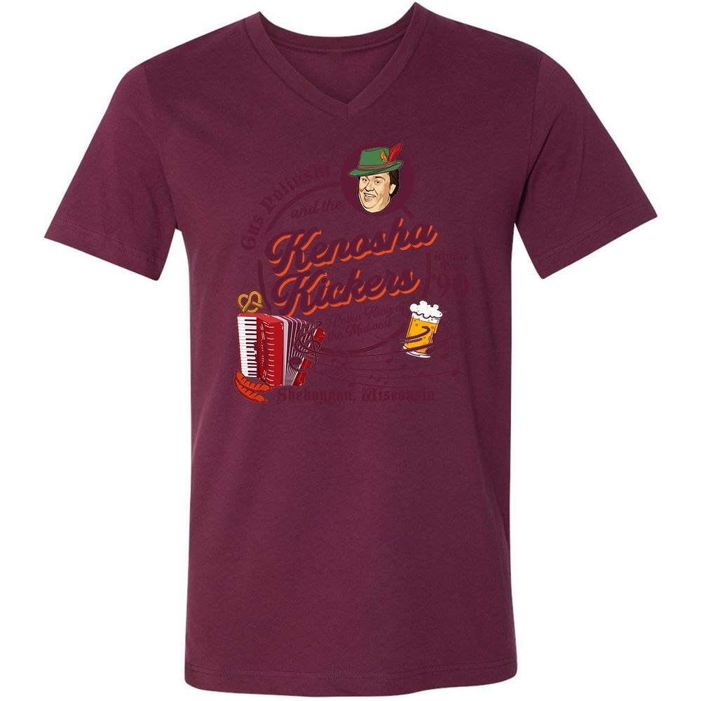 Unisex V-Neck T-Shirt - 8R8NYR4Y - Maroon - 6