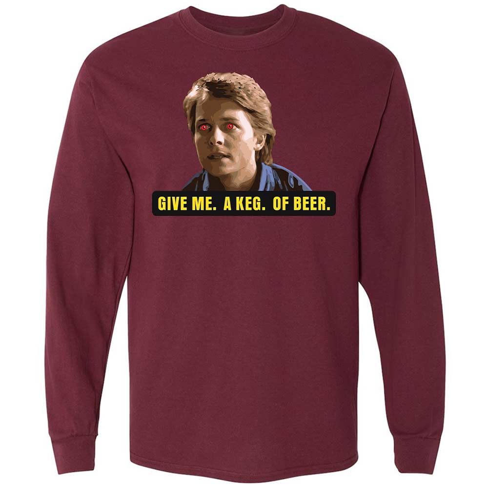 Long Sleeve T-Shirt - HX33NMYJ - Maroon - 6