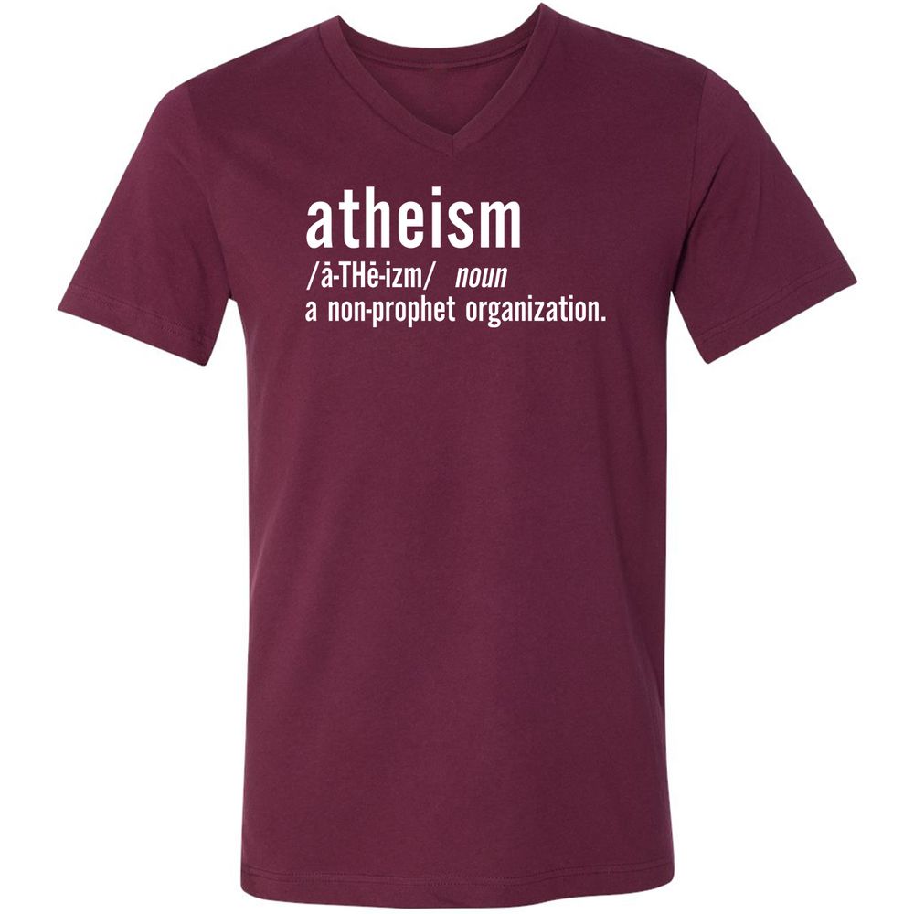 Unisex V-Neck T-Shirt - VLFQDVBP - Maroon - 6