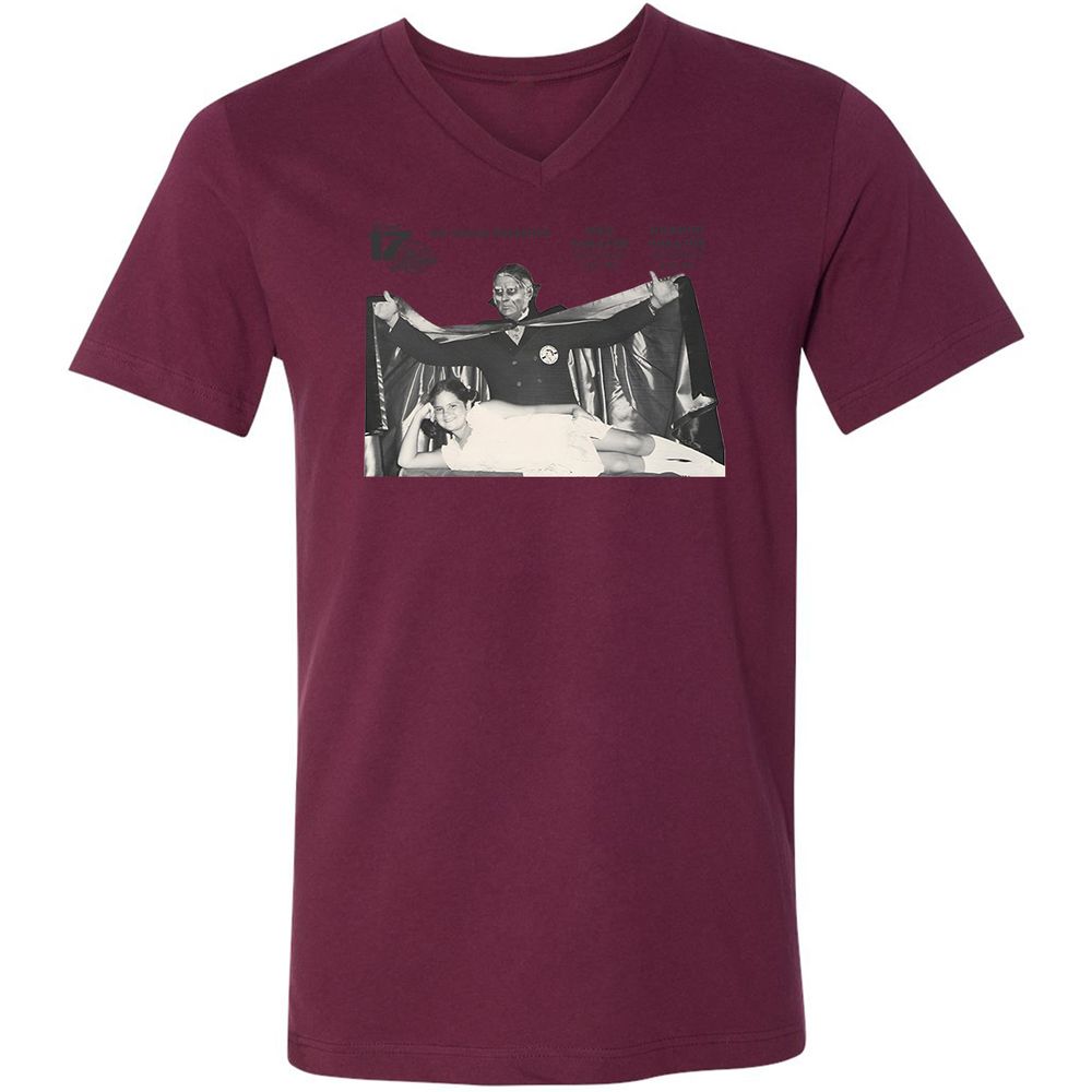 Unisex V-Neck T-Shirt - FJDKZ273 - Maroon - 6
