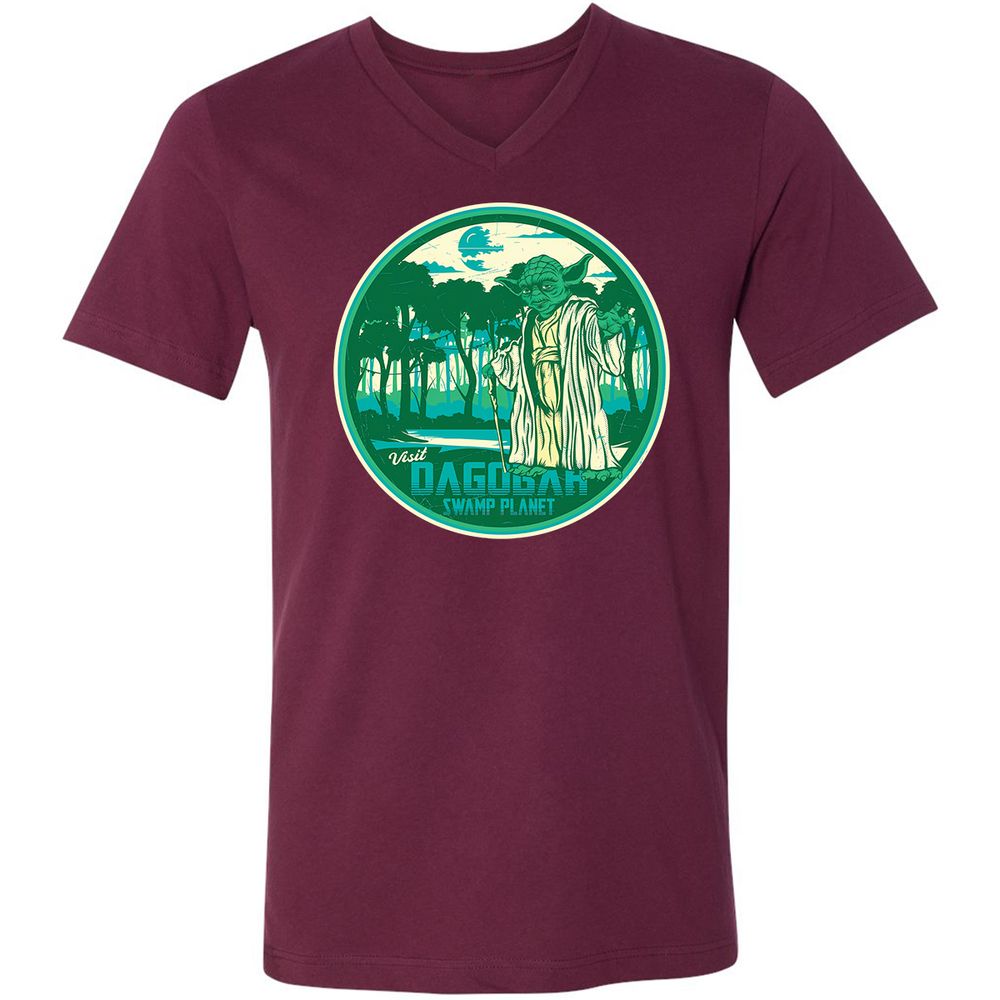 Unisex V-Neck T-Shirt - AS6XKND5 - Maroon - 6