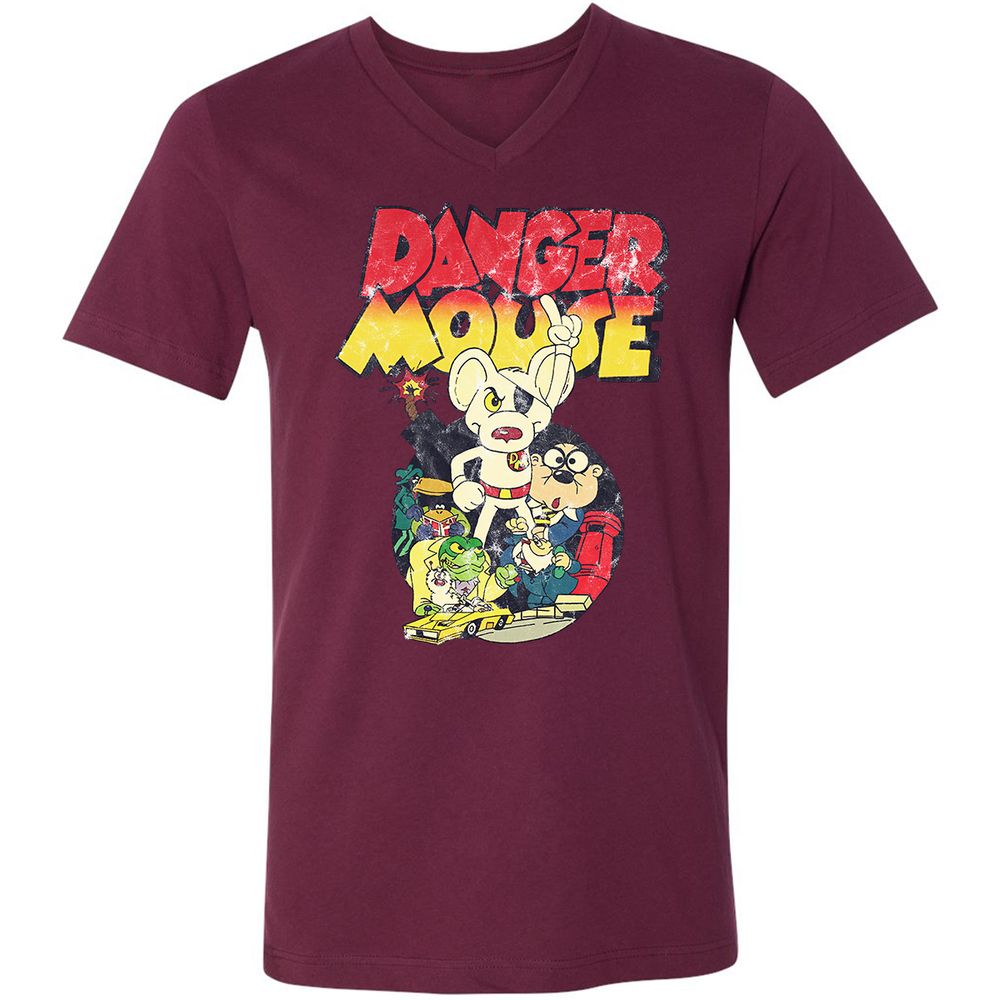 Unisex V-Neck T-Shirt - YG18CLHN - Maroon - 6