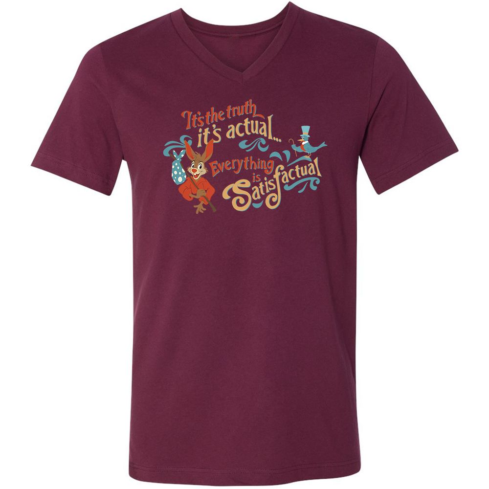 Unisex V-Neck T-Shirt - PQ3GBXTH - Maroon - 6