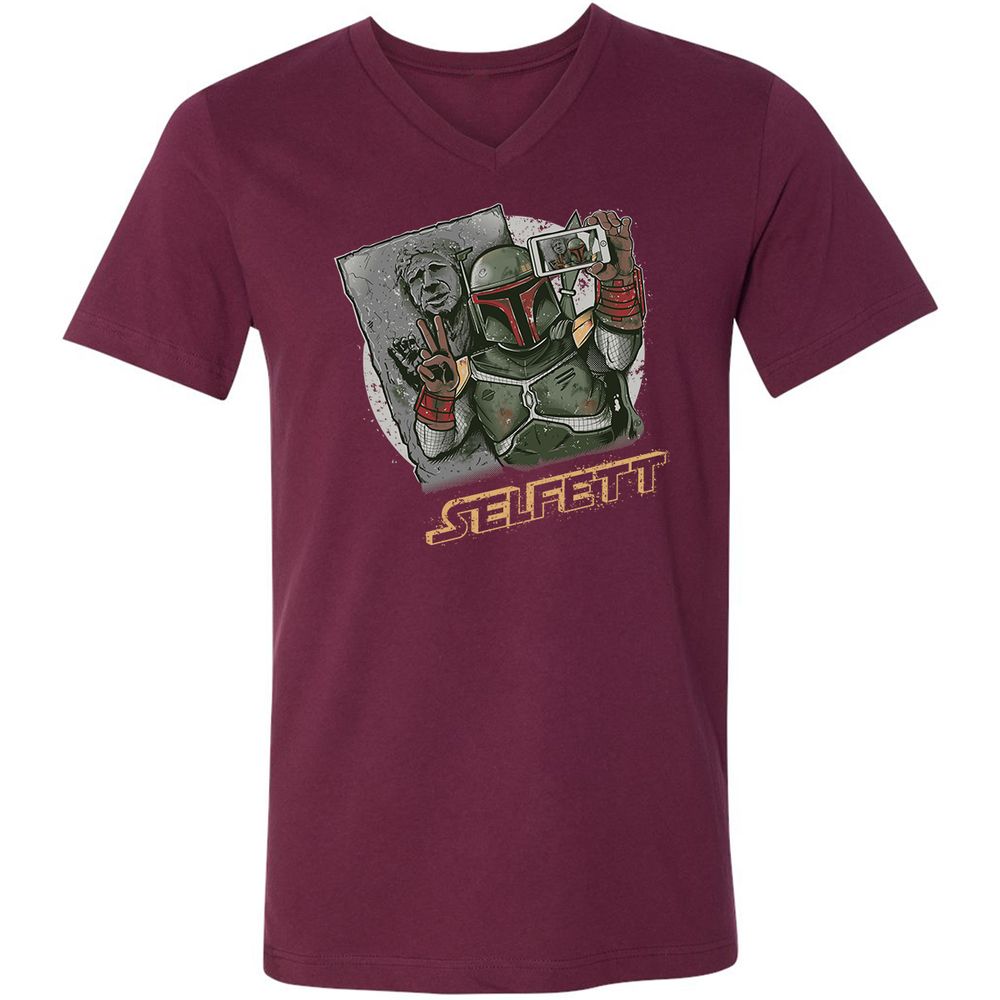 Unisex V-Neck T-Shirt - B76PHC24 - Maroon - 6