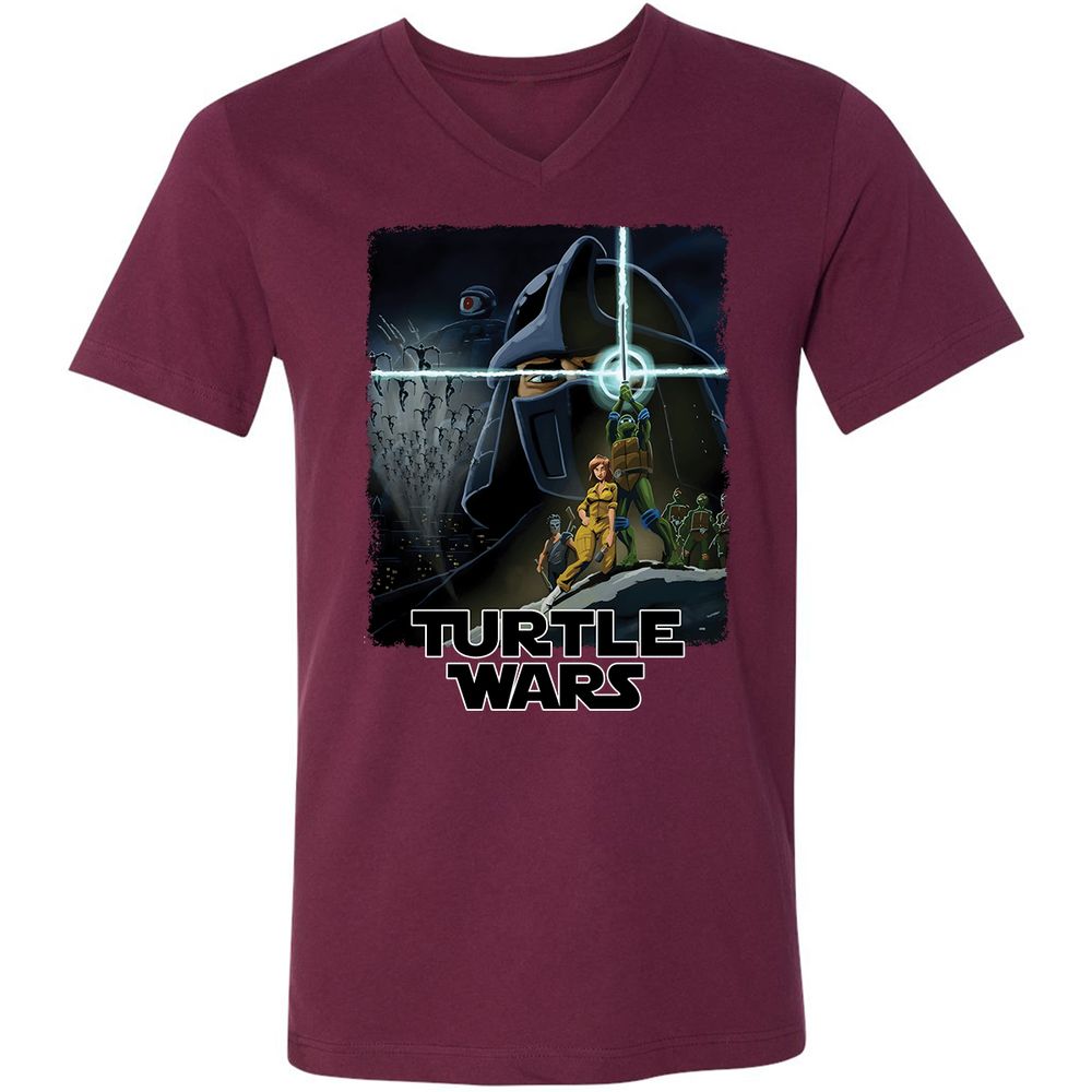 Unisex V-Neck T-Shirt - 7TR9XD6Q - Maroon - 6