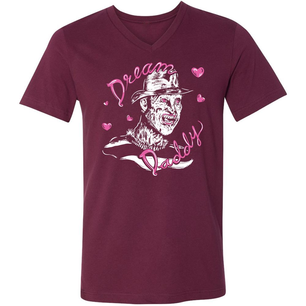 Unisex V-Neck T-Shirt - Z3T8UP42 - Maroon - 6