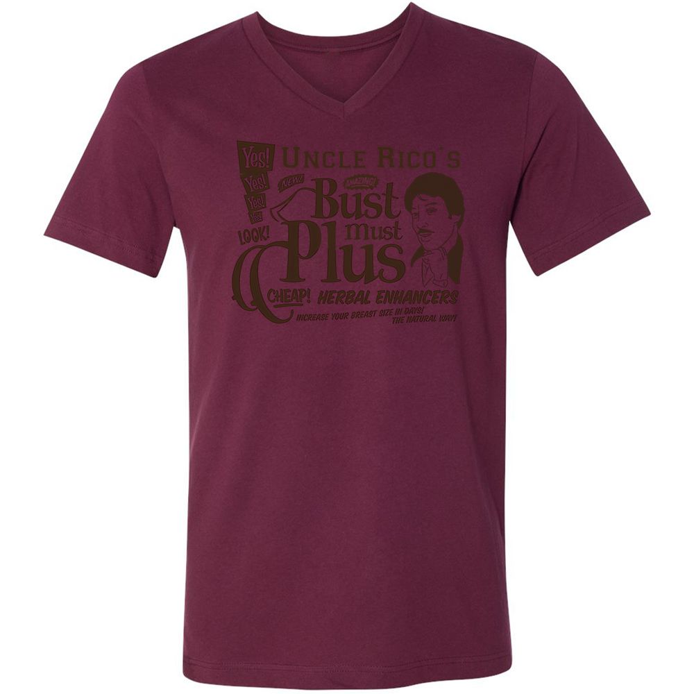 Unisex V-Neck T-Shirt - HGAUQ1ZV - Maroon - 6