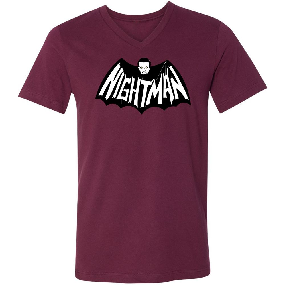 Unisex V-Neck T-Shirt - 5KA9E4HQ - Maroon - 6