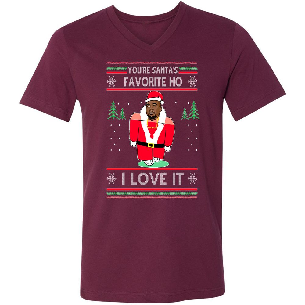 Unisex V-Neck T-Shirt - KAYDA7EP - Maroon - 6