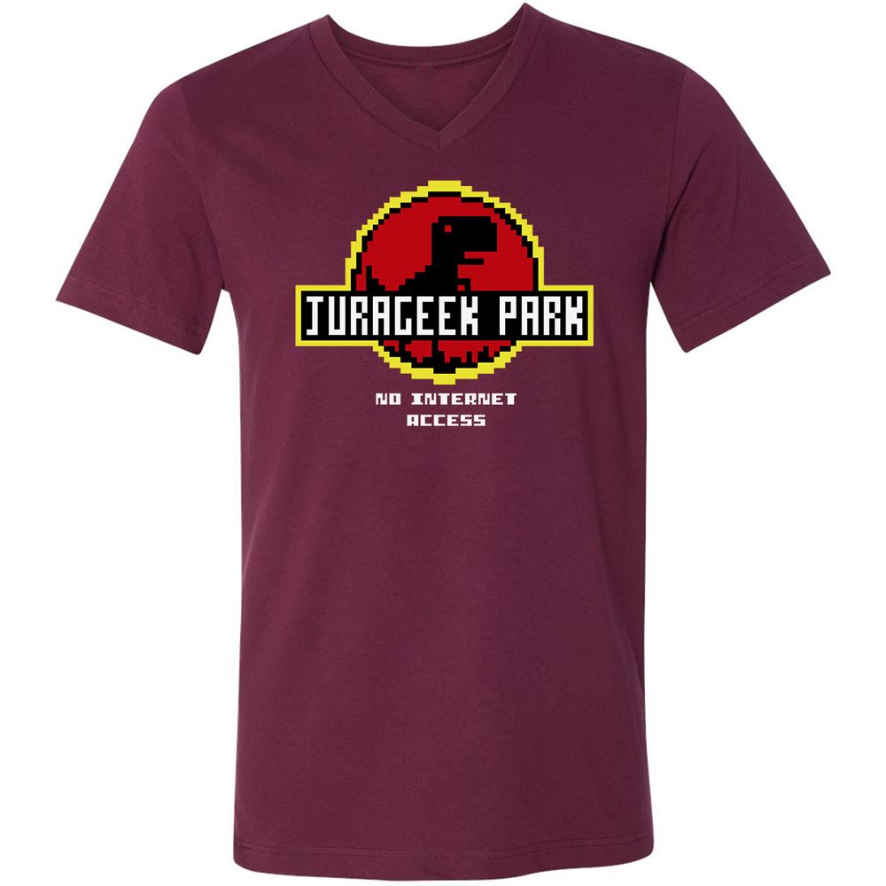 Unisex V-Neck T-Shirt - 4W82YVUN - Maroon - 6