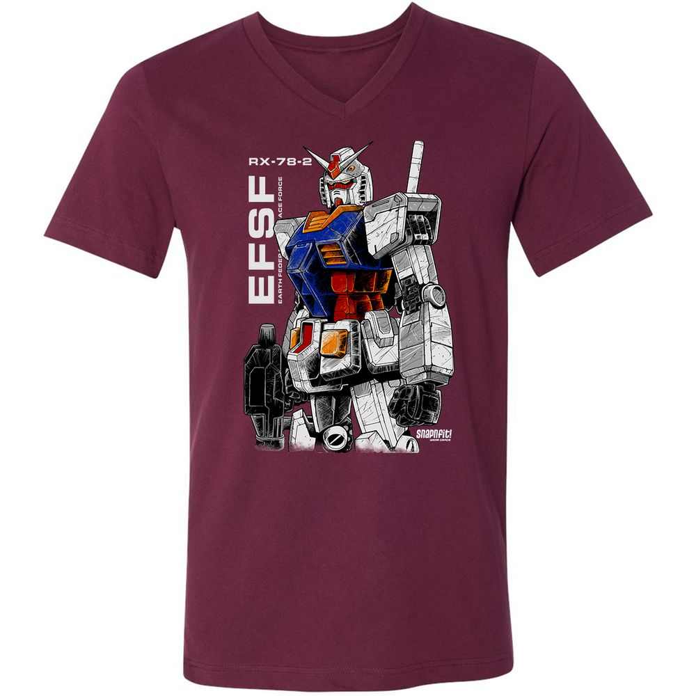 Unisex V-Neck T-Shirt - Z2ESLX2Q - Maroon - 6