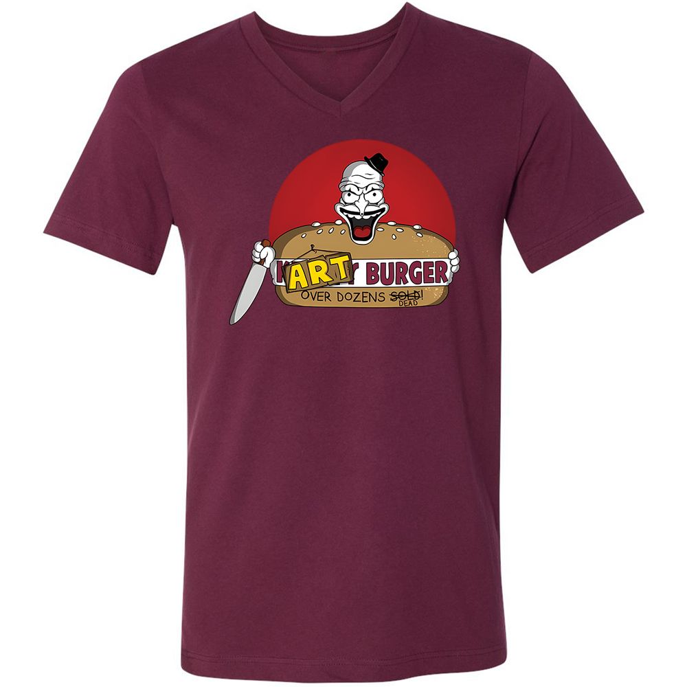 Unisex V-Neck T-Shirt - W7FASM7H - Maroon - 6