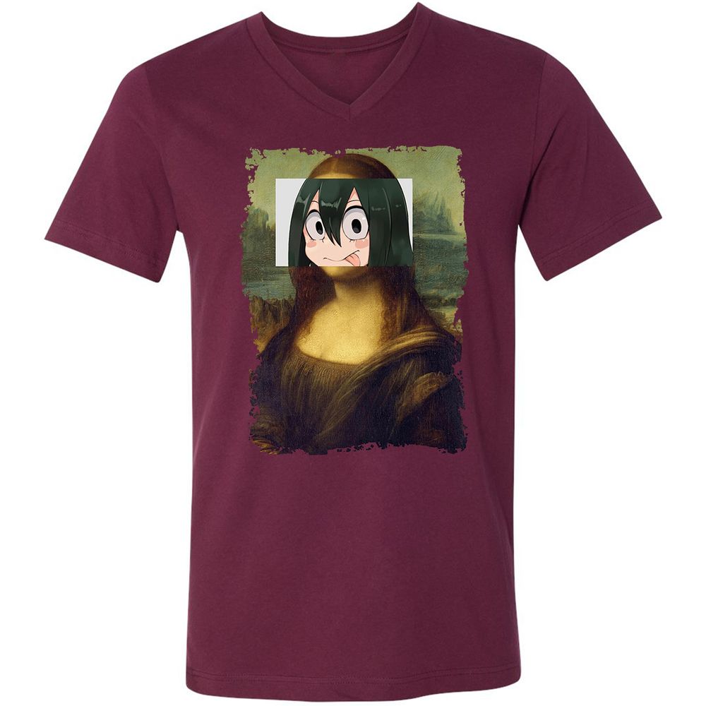 Unisex V-Neck T-Shirt - 98CW6DN1 - Maroon - 6
