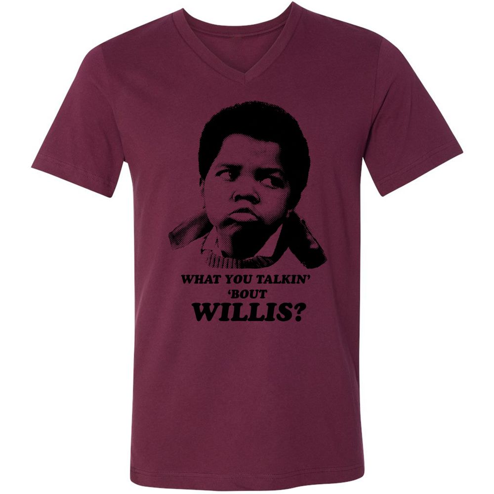 Unisex V-Neck T-Shirt - HBZPM3XF - Maroon - 6