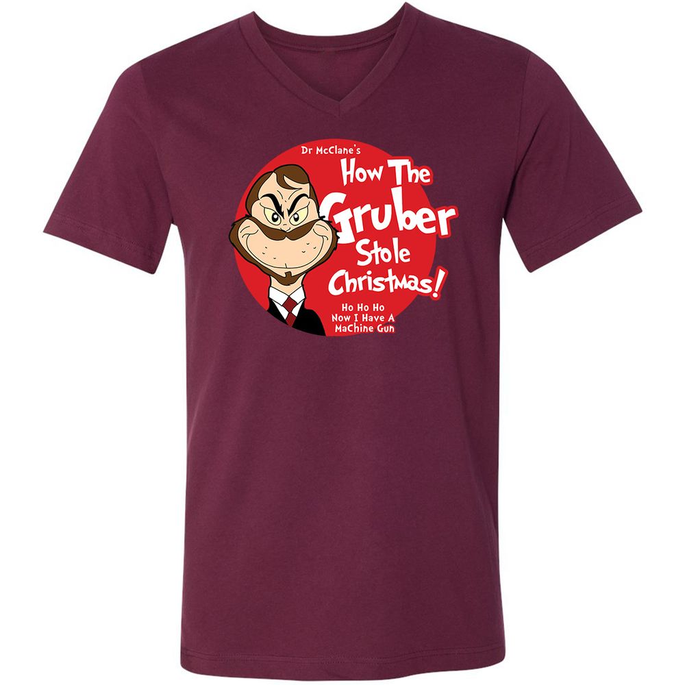 Unisex V-Neck T-Shirt - ZLUMUMQL - Maroon - 6