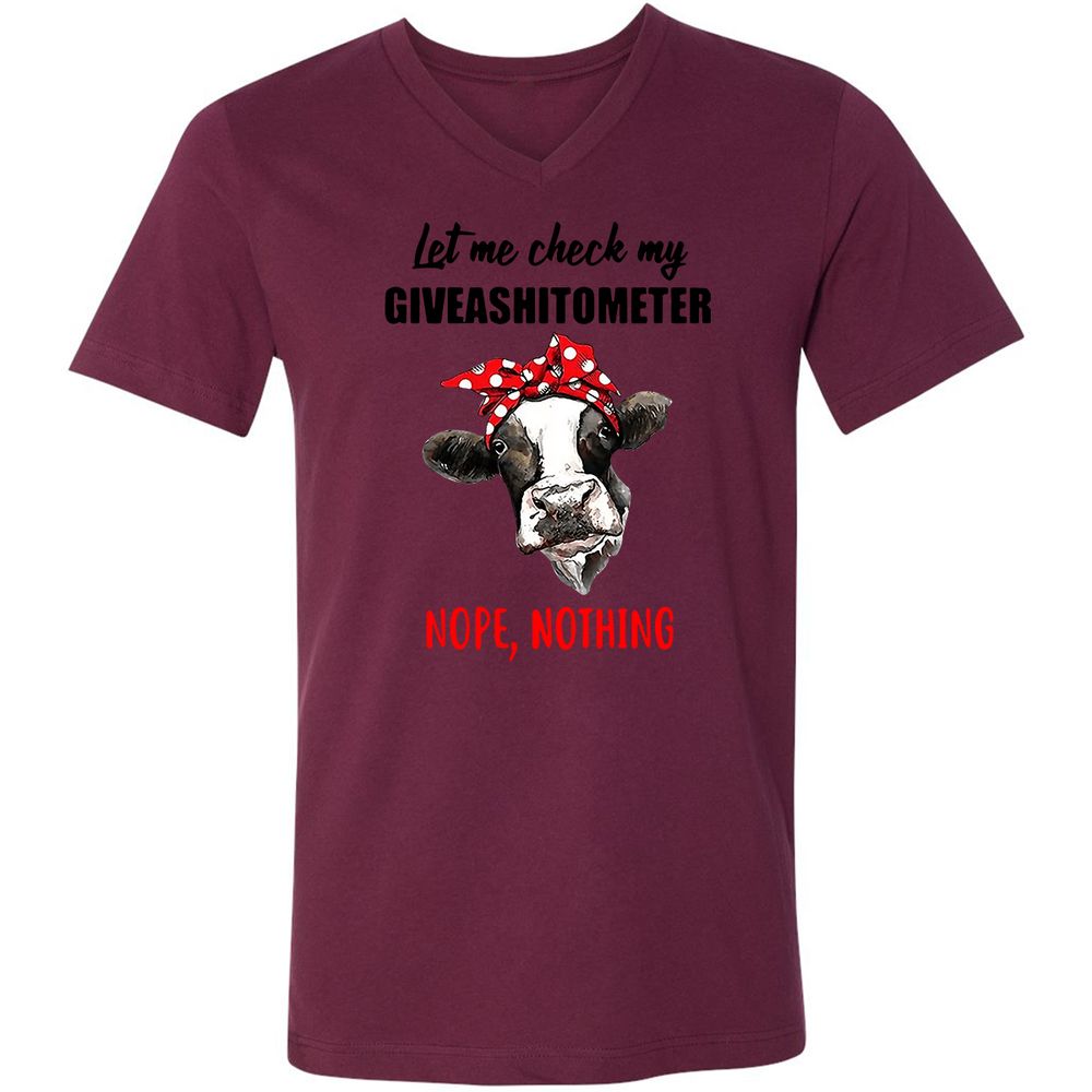 Unisex V-Neck T-Shirt - NSMF3DTH - Maroon - 6