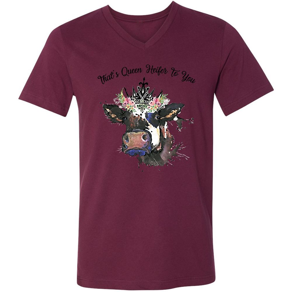 Unisex V-Neck T-Shirt - JLHFM3WA - Maroon - 6