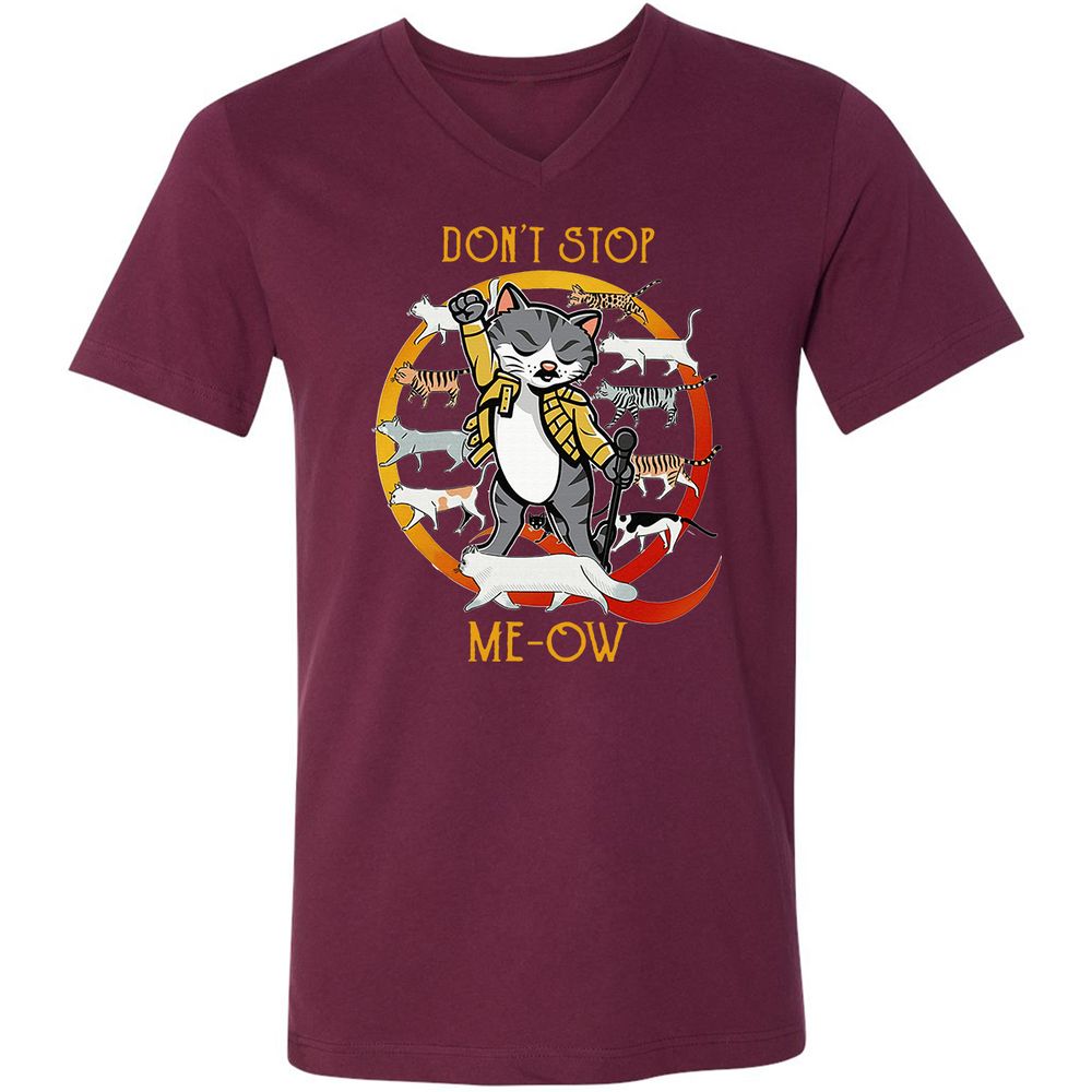 Unisex V-Neck T-Shirt - D9F2W2D2 - Maroon - 6