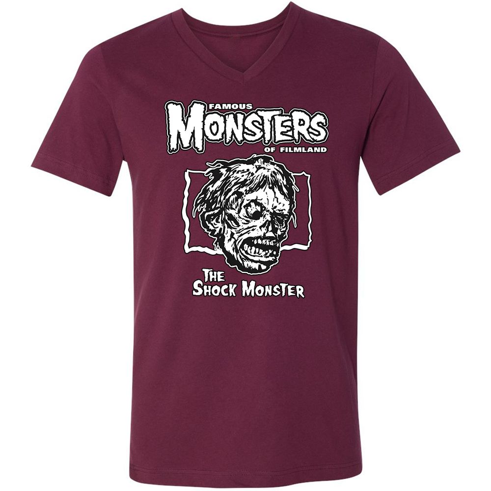 Unisex V-Neck T-Shirt - EKHLPCPA - Maroon - 6