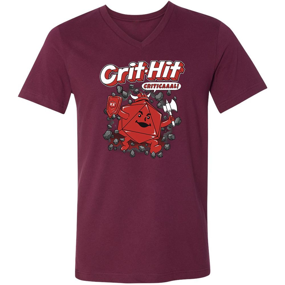 Unisex V-Neck T-Shirt - WNPGVS3Y - Maroon - 6