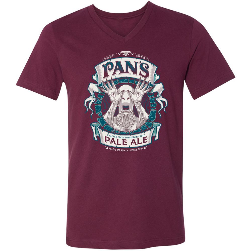 Unisex V-Neck T-Shirt - B3F1QH6T - Maroon - 6