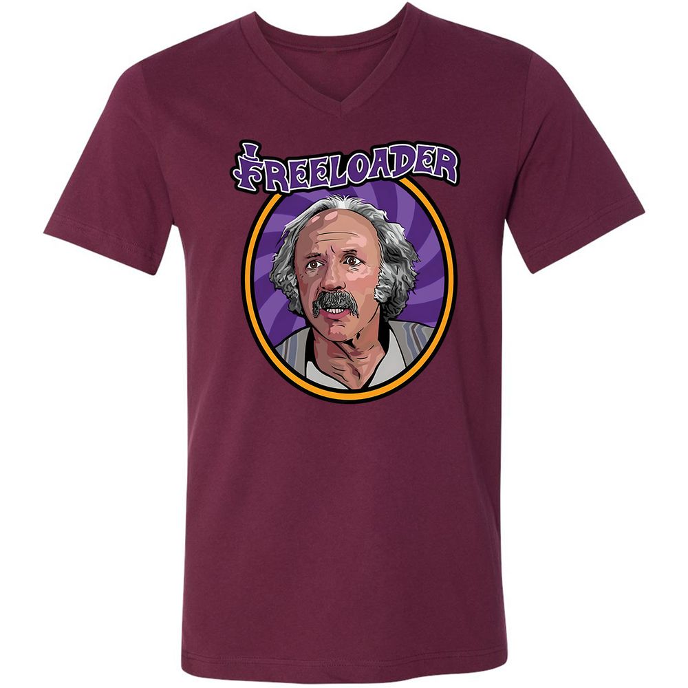 Unisex V-Neck T-Shirt - HVDGK9JR - Maroon - 6