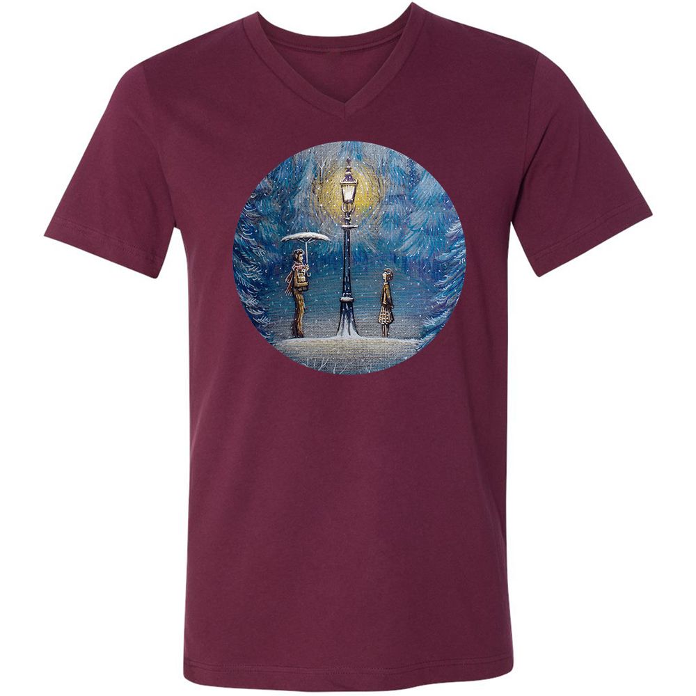 Unisex V-Neck T-Shirt - SWF6ENT3 - Maroon - 6