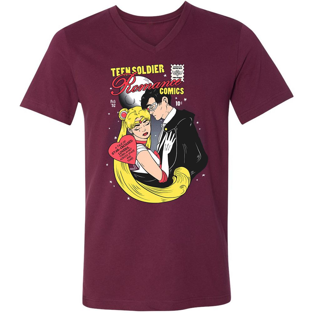 Unisex V-Neck T-Shirt - 93747RWG - Maroon - 6