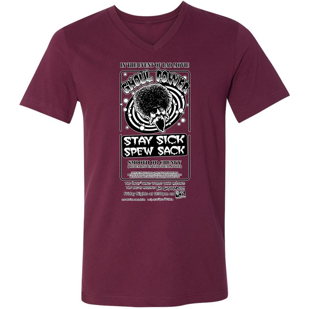 Unisex V-Neck T-Shirt - MKPWBWCH - Maroon - 6
