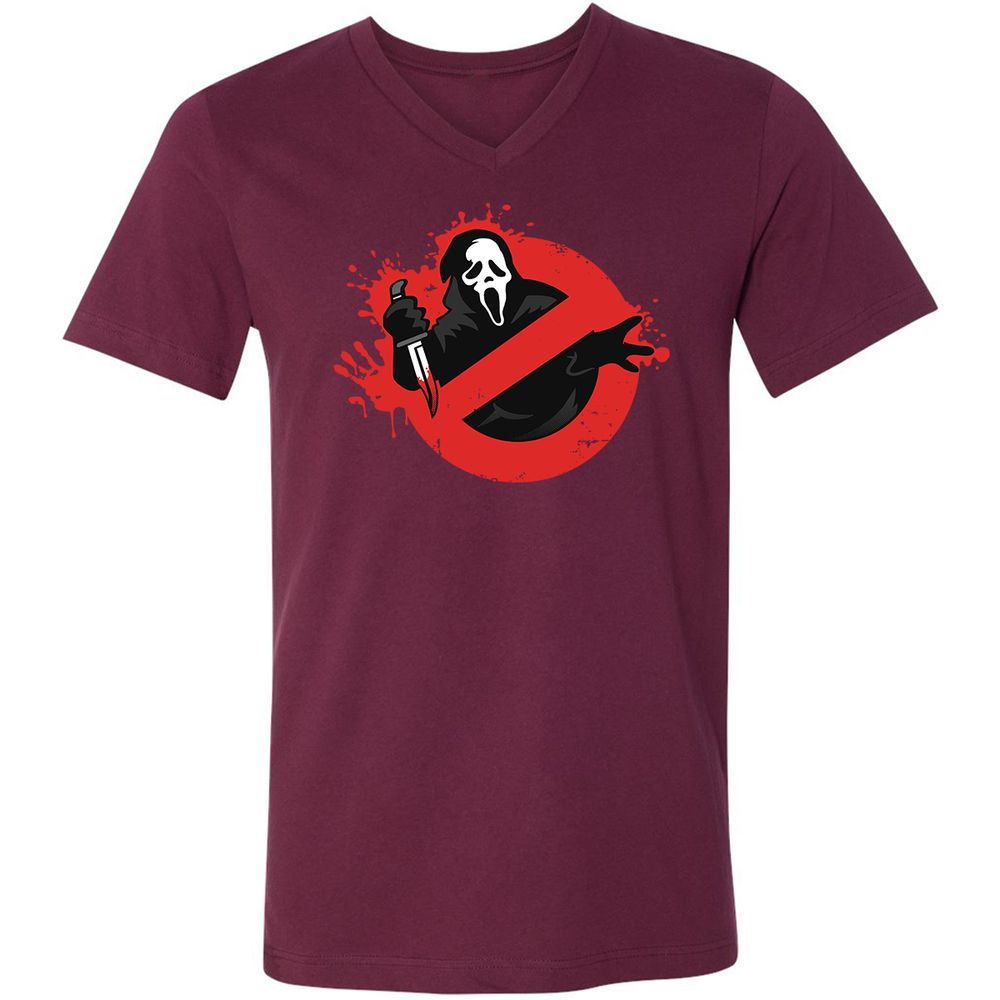 Unisex V-Neck T-Shirt - 1RHA2SAD - Maroon - 6