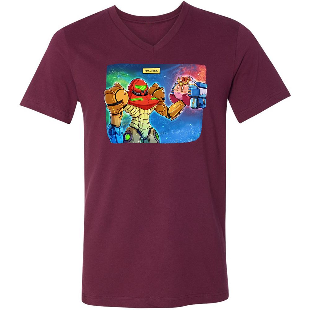 Unisex V-Neck T-Shirt - RAS6TL4V - Maroon - 6