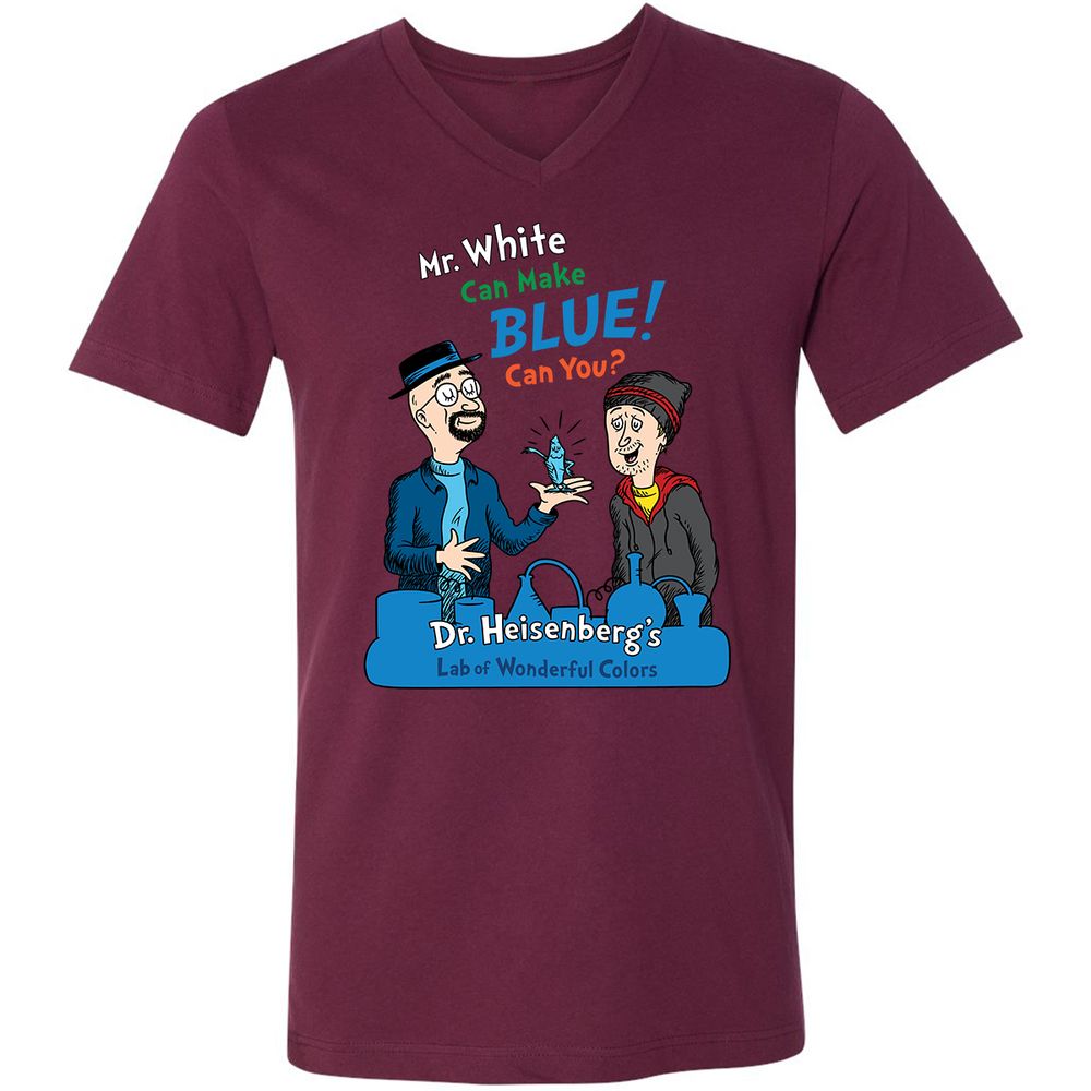 Unisex V-Neck T-Shirt - N69CF1WZ - Maroon - 6