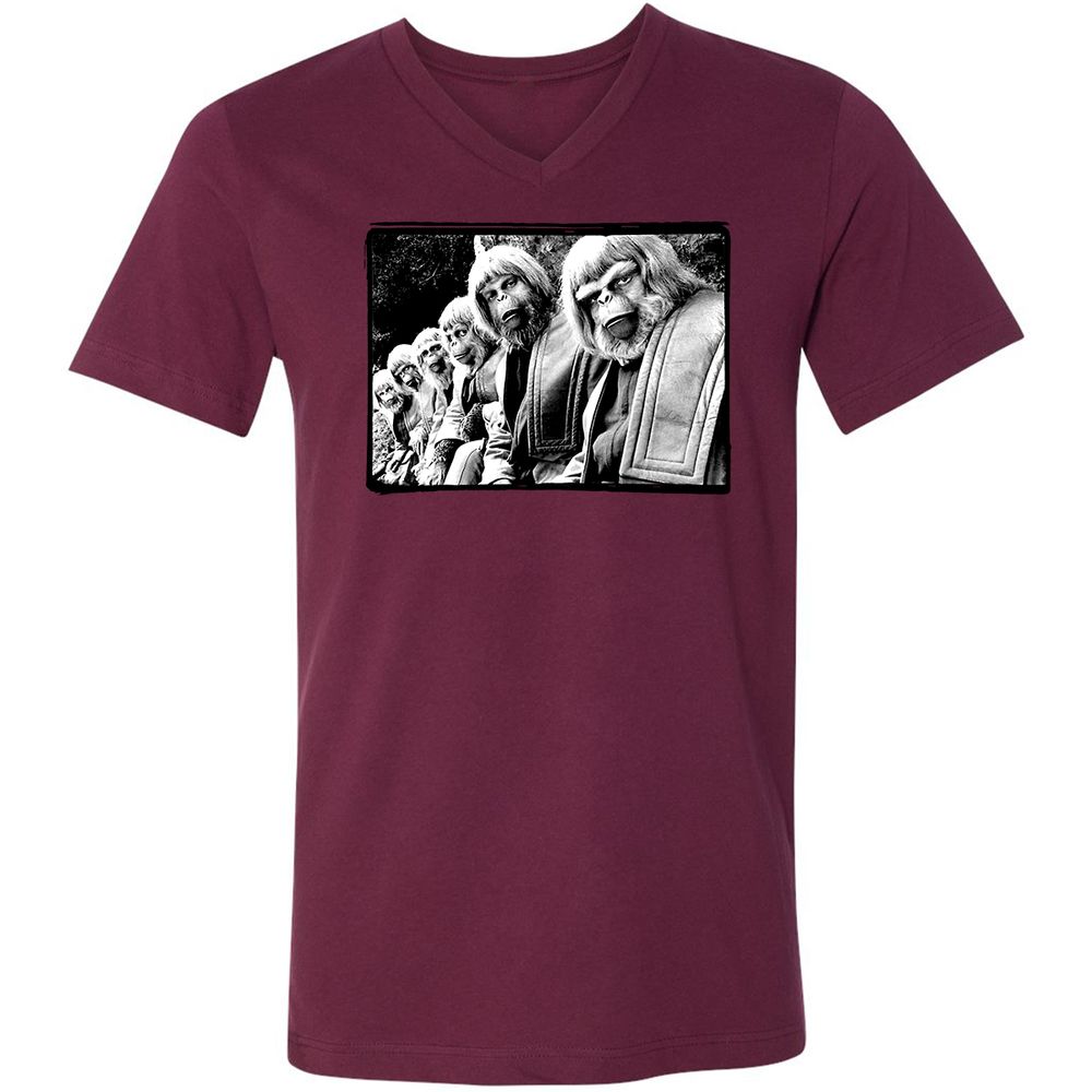 Unisex V-Neck T-Shirt - Z1KHP5M6 - Maroon - 6