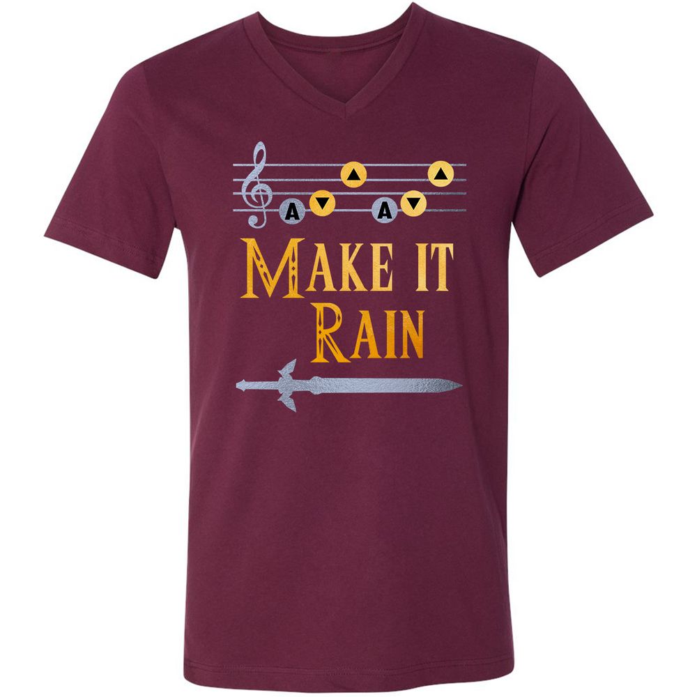 Unisex V-Neck T-Shirt - GUAAW99B - Maroon - 6