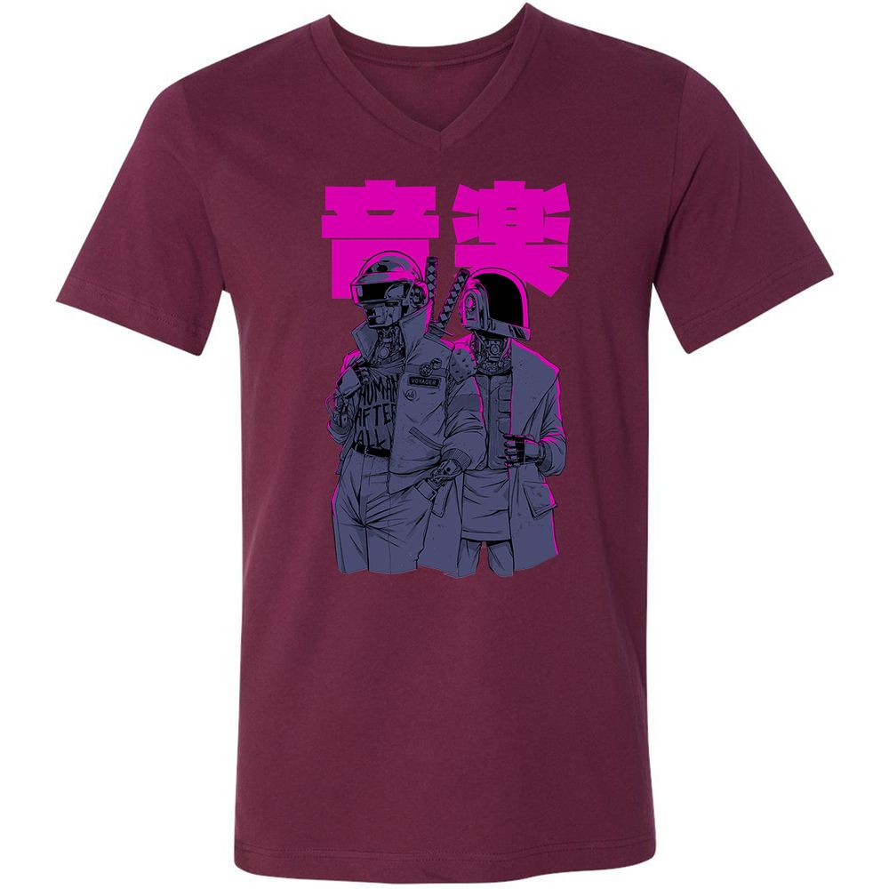 Unisex V-Neck T-Shirt - SA3YMWLJ - Maroon - 6