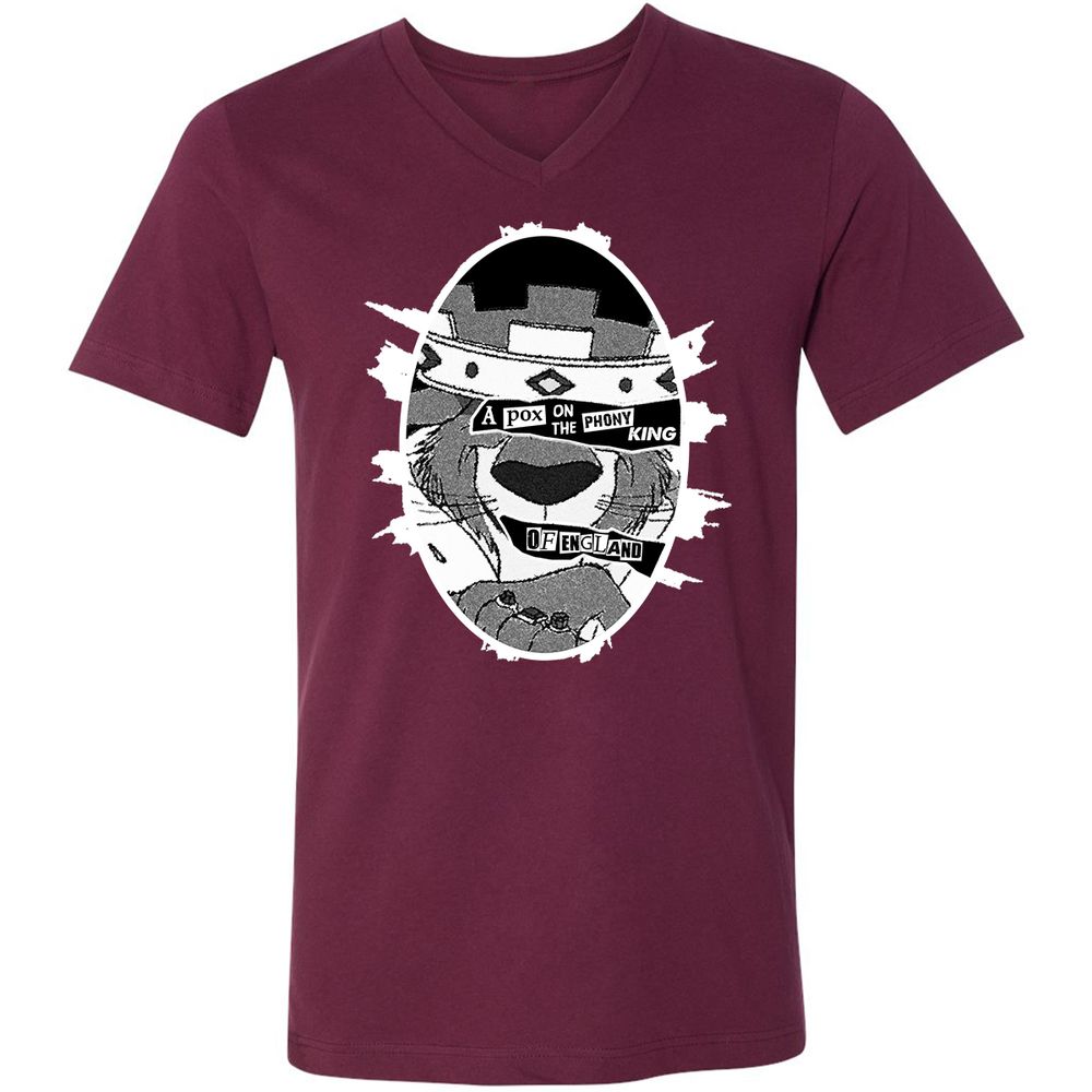 Unisex V-Neck T-Shirt - E1WNWPVP - Maroon - 6