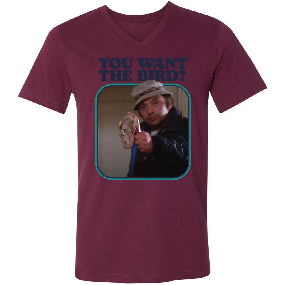 Unisex V-Neck T-Shirt - Q6R4GD3Q - Maroon - 6