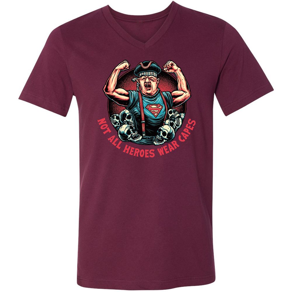 Unisex V-Neck T-Shirt - PH5UJP9T - Maroon - 6