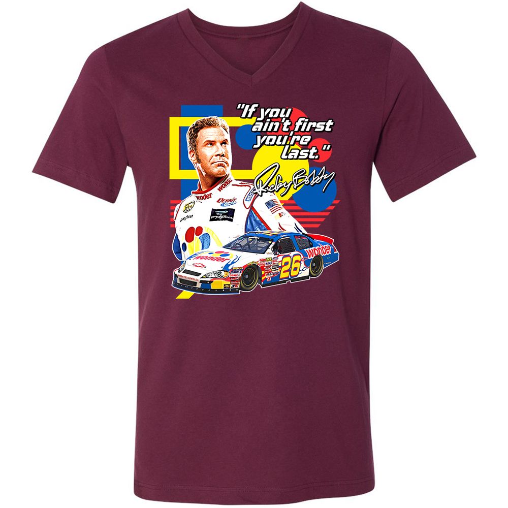 Unisex V-Neck T-Shirt - W6K25PGW - Maroon - 6