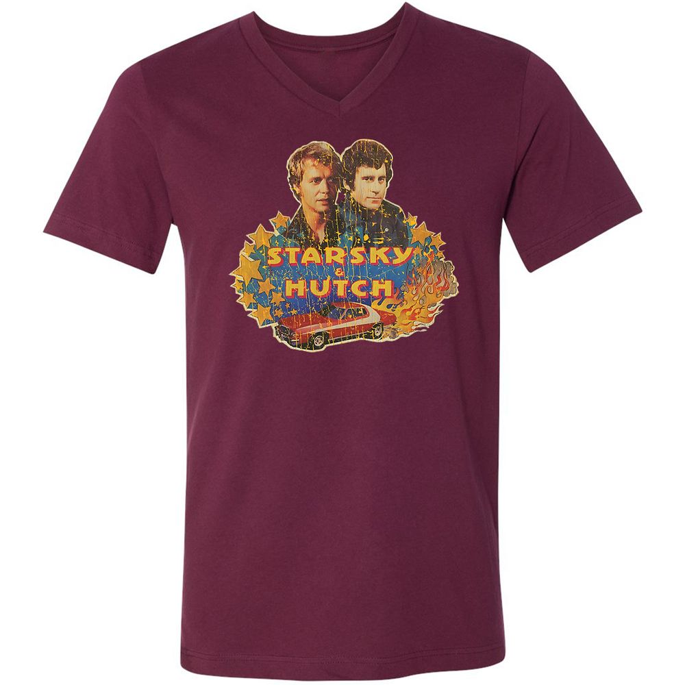 Unisex V-Neck T-Shirt - ZNB8SQLQ - Maroon - 6