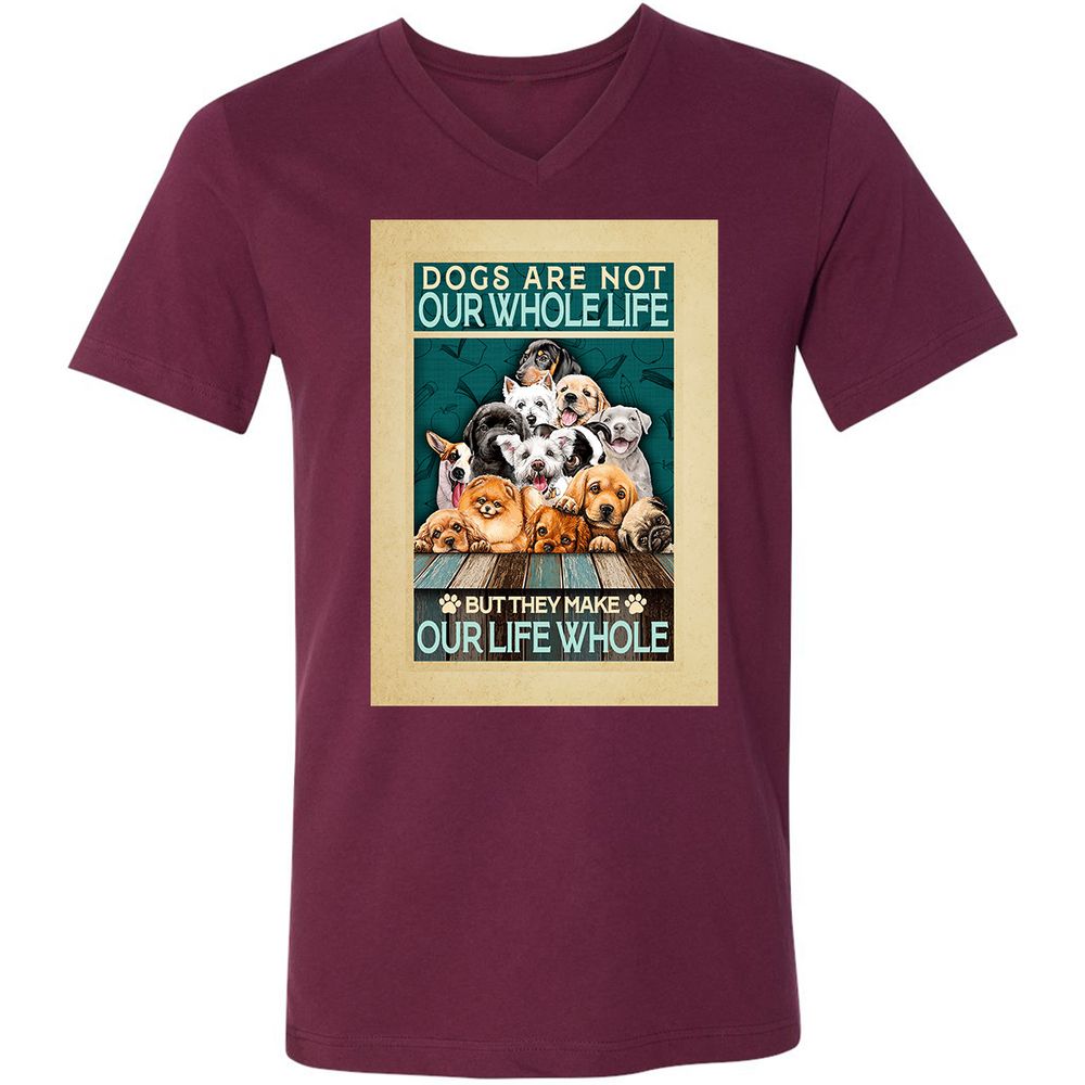 Unisex V-Neck T-Shirt - 33P9UBH8 - Maroon - 6