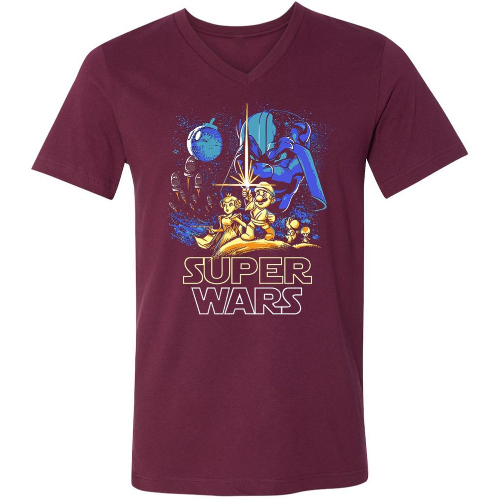 Unisex V-Neck T-Shirt - TZD3G72P - Maroon - 6